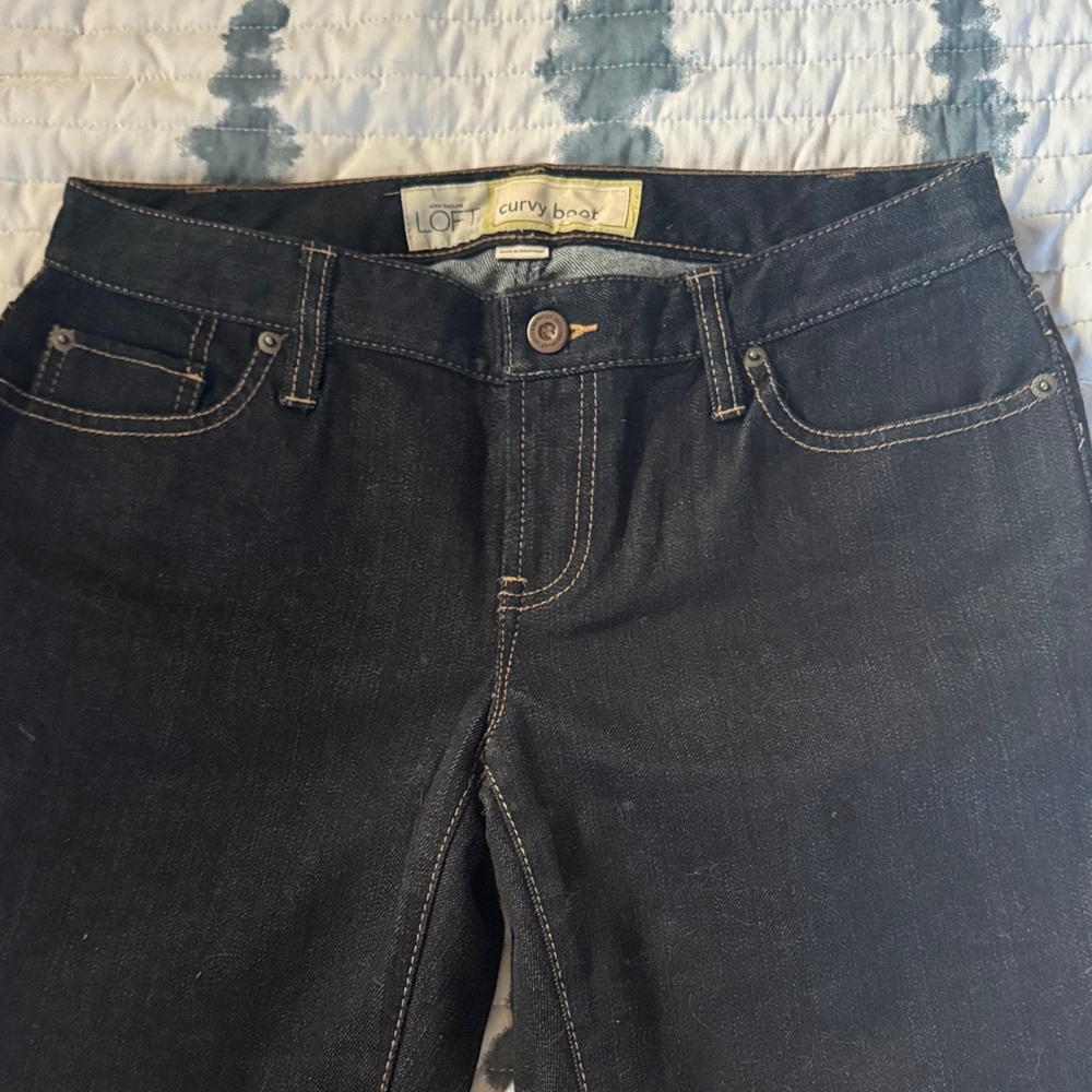 LOFT Women's Dark Blue Mid Rise Jeans NWOT